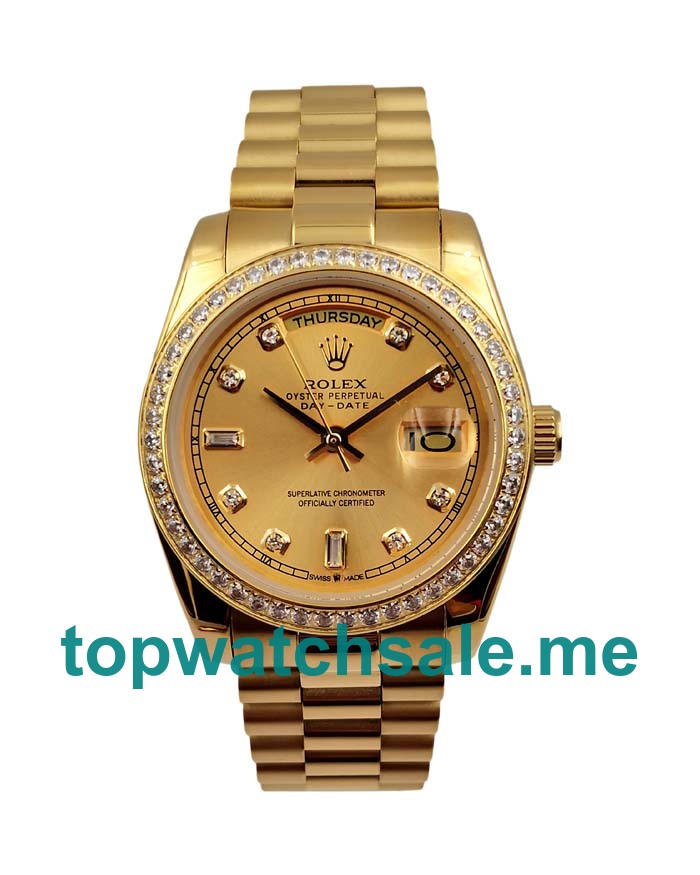 36MM Gold Cases Replica Rolex Day-Date 128348 UK Watches >> Rolexsubmariner.uk.com