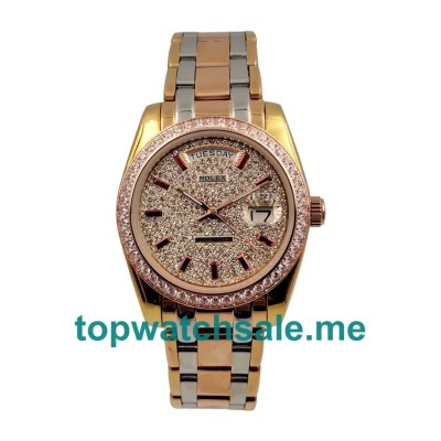 36MM Rose Gold And Gold Cases Replica Rolex Day-Date 118348 UK Watches >> Rolexsubmariner.uk.com