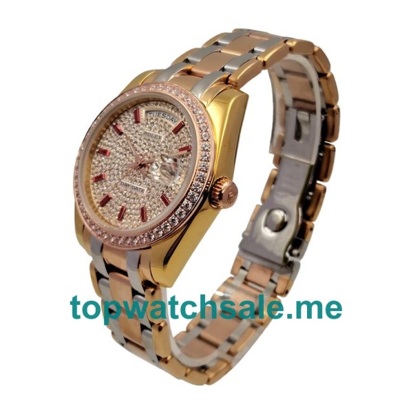 36MM Rose Gold And Gold Cases Replica Rolex Day-Date 118348 UK Watches >> Rolexsubmariner.uk.com