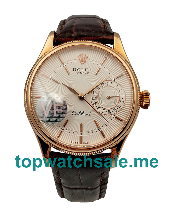 39MM Swiss Rose Gold Cases Replica Rolex Cellini Date 50515 VF UK Watches >> Rolexsubmariner.uk.com