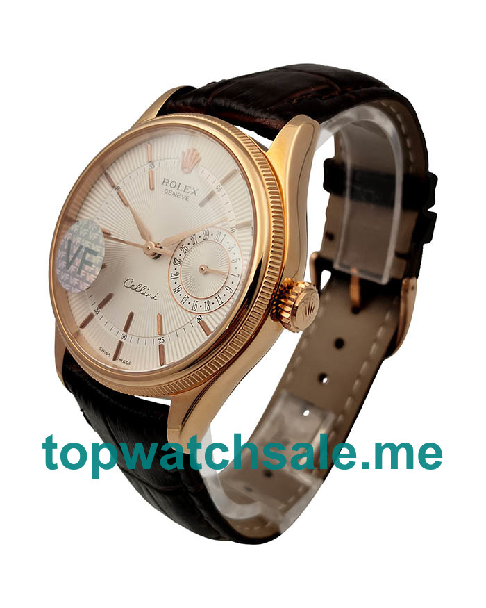 39MM Swiss Rose Gold Cases Replica Rolex Cellini Date 50515 VF UK Watches >> Rolexsubmariner.uk.com