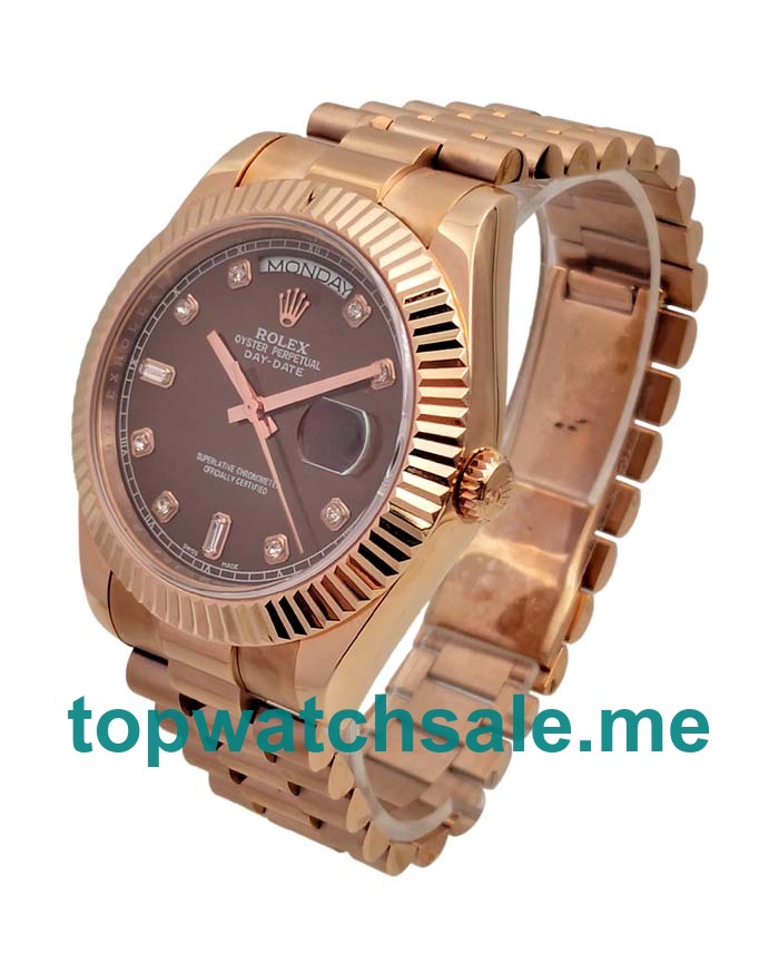 41MM Swiss Rose Gold Cases Replica Rolex Day-Date 218235 UK Watches >> Rolexsubmariner.uk.com