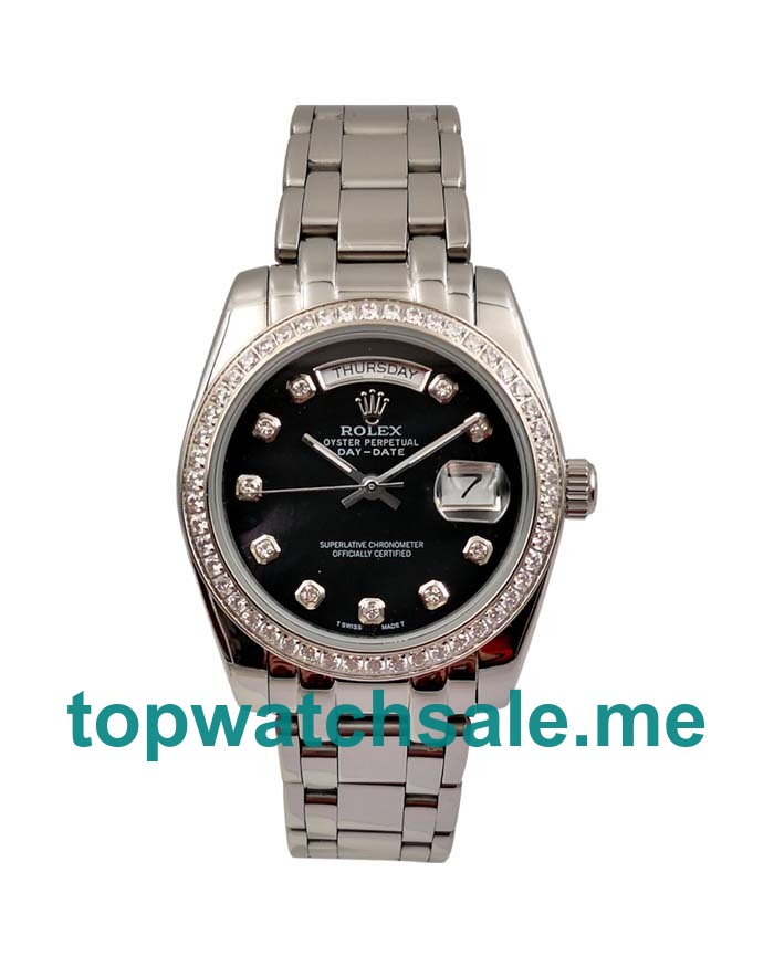 36MM Platinum Cases Replica Rolex Day-Date 118346 UK Watches >> Rolexsubmariner.uk.com