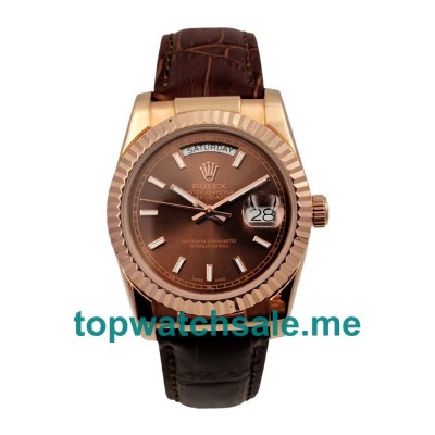 36MM Rose Gold Cases Replica Rolex Day-Date 118135 UK Watches >> Rolexsubmariner.uk.com