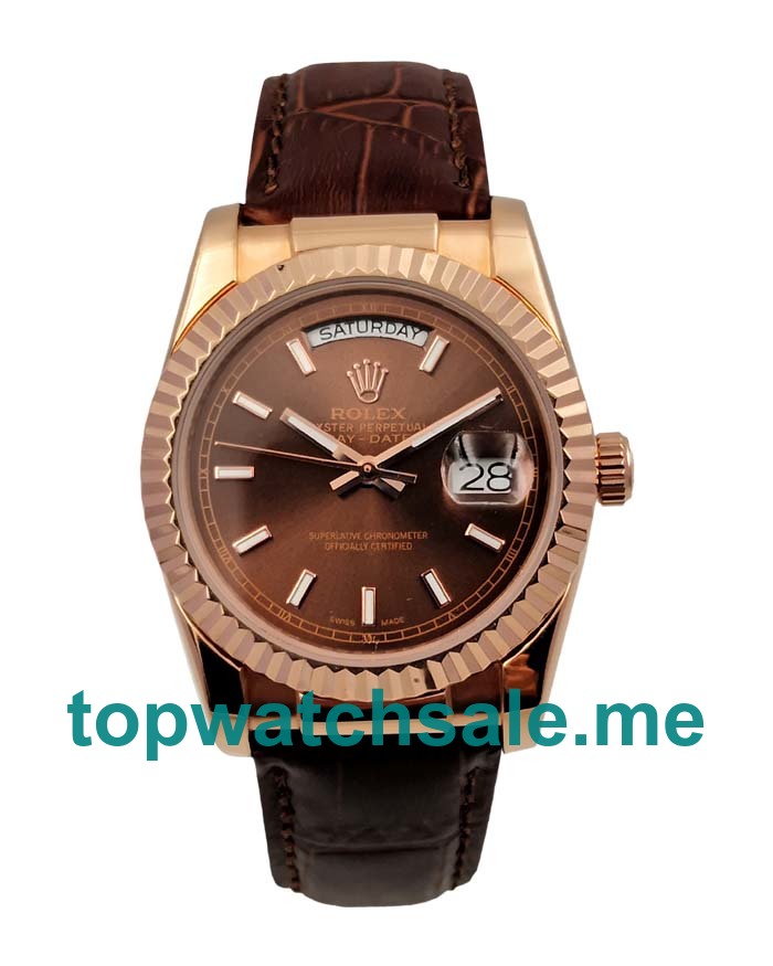 36MM Rose Gold Cases Replica Rolex Day-Date 118135 UK Watches >> Rolexsubmariner.uk.com