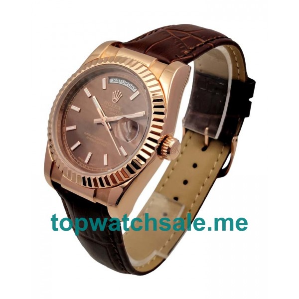 36MM Rose Gold Cases Replica Rolex Day-Date 118135 UK Watches >> Rolexsubmariner.uk.com