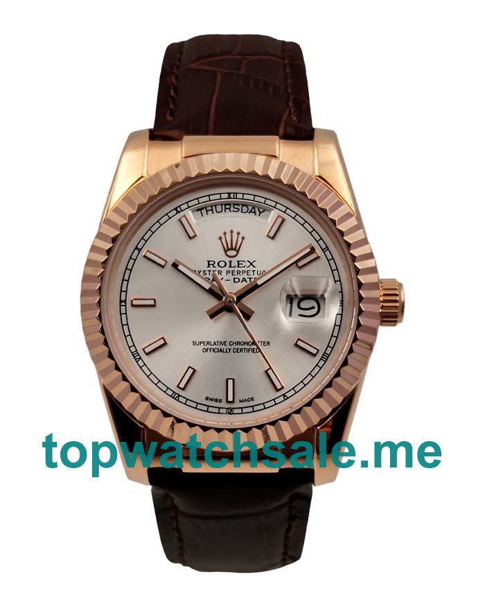 36MM Rose Gold Cases Replica Rolex Day-Date 118135 UK Watches >> Rolexsubmariner.uk.com