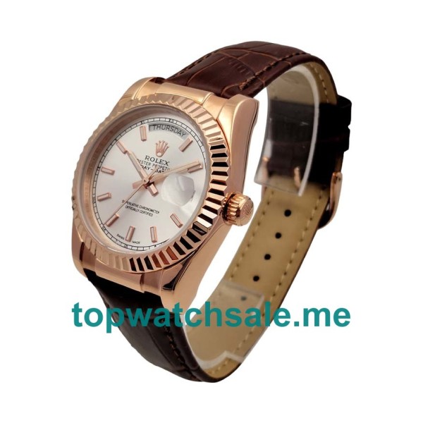 36MM Rose Gold Cases Replica Rolex Day-Date 118135 UK Watches >> Rolexsubmariner.uk.com
