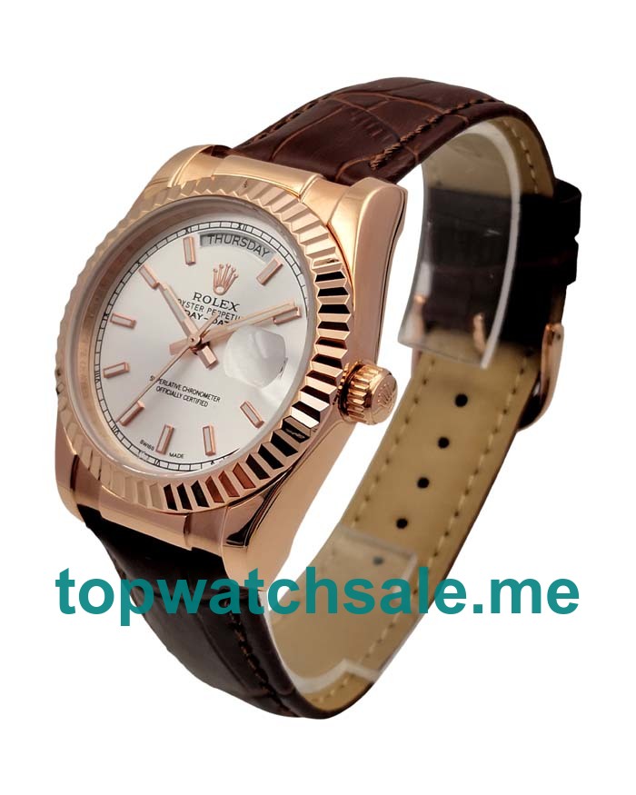 36MM Rose Gold Cases Replica Rolex Day-Date 118135 UK Watches >> Rolexsubmariner.uk.com