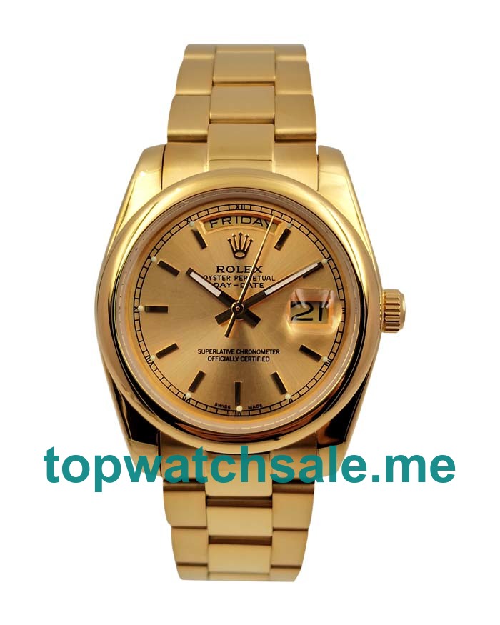 36MM Gold Cases Replica Rolex Day Date 118238 UK Watches >> Rolexsubmariner.uk.com